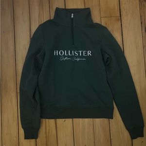 green 1/4 zip crewneck